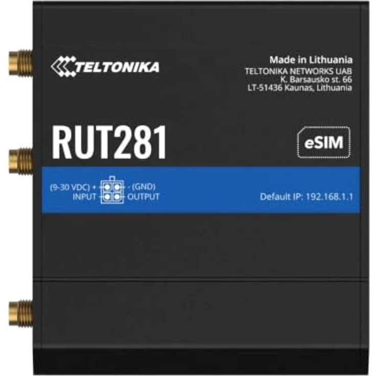 Teltonika RUT281, Compact Global LTE CAT 4 Router, WLAN-Router N Standard 802.11n, 1-Port-Switch, 2,4 GHz, montierbar – Bild 2