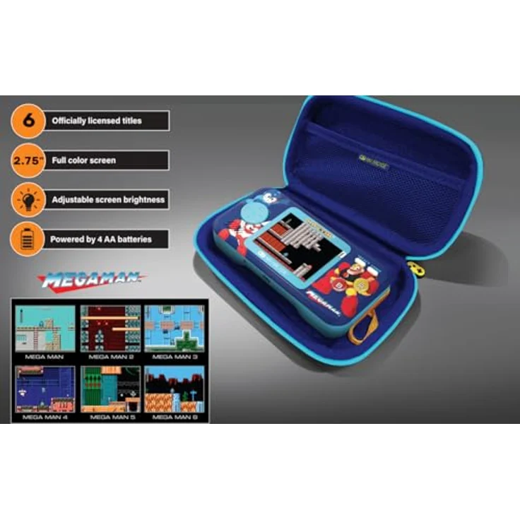 My Arcade Pocket Player Pro, Handheld-Spielkonsole mit 6 integrierten Mega Man-Spielen, 2.75-Zoll-Farbdisplay und Reiseetui – Bild 5