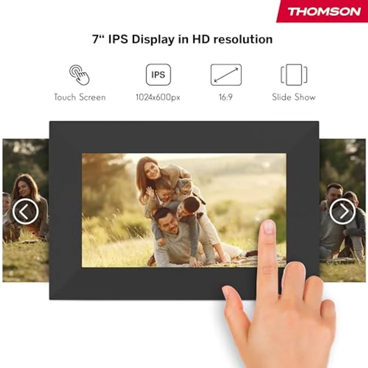 Thomson 7" Smart Photo Frame, digitaler Bilderrahmen, Schwarz, mit WLAN-Funktion und intuitivem Touchscreen – Bild 5
