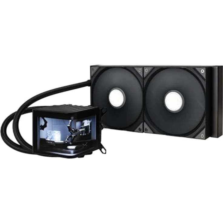 TRYX Panorama 280, AIO Wasserkühler mit 6,5'' Curved AMOLED Display, 3D-Anamorph-Effekt, 8. Gen Asetek Pumpe, 300W TDP, Schwarz – Bild 1