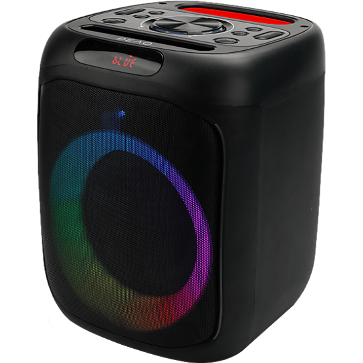 PEAQ PPS 150-1 Party Speaker, 40W Bluetooth Lautsprecher mit USB, SD-Kartenabspielfunktion und LED Display, Schwarz