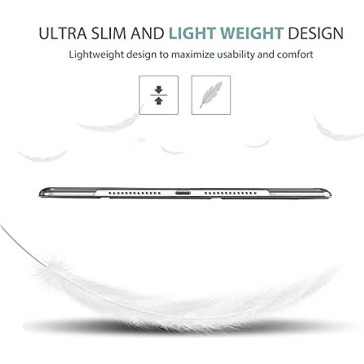 ProCase Hülle für iPad Air 2 (A1566 A1567) - Leichte Stand Schutzhülle mit Translucent Frosted Rückseite, Automatischer Schlaf/Aufwach-Funktion, Grau – Bild 4