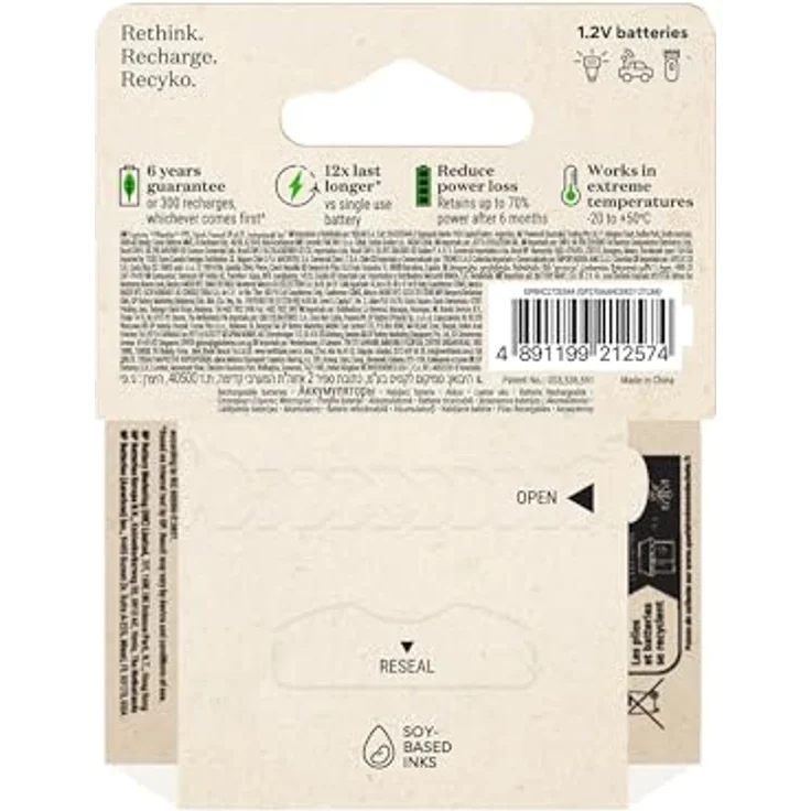 GP Recyko AA-battery 2600mAh, Ni-Mh – Bild 3
