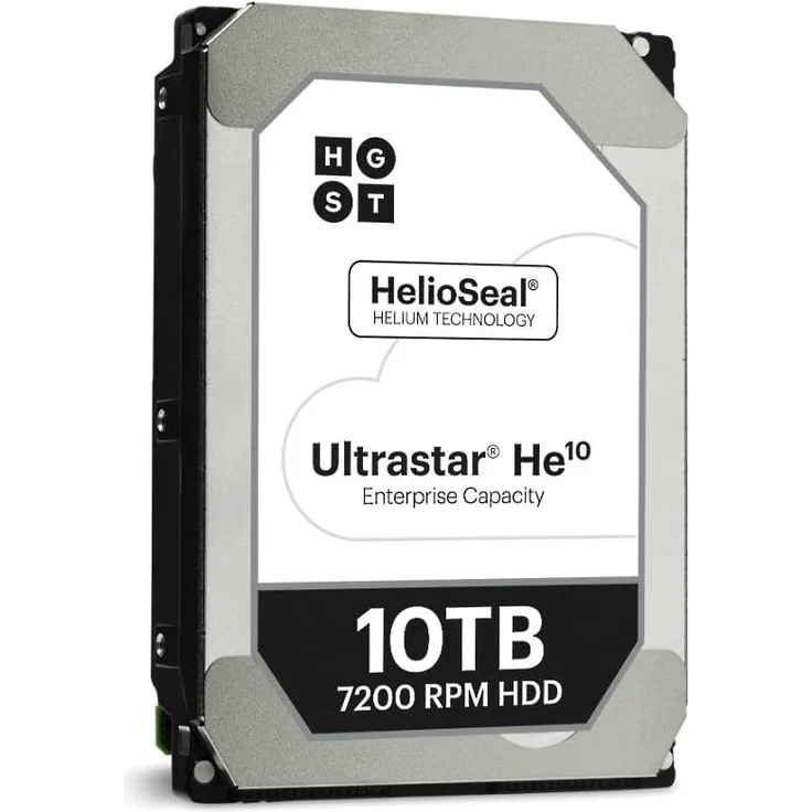 HGST Ultrastar He10 SATA III HUH721010ALE600 - Festplatte - 10 TB - intern - 3.5 Zoll (8.9 cm) - SATA 6Gb/s - 7200 rpm - Puffer: 256 MB (0F27604) – Bild 1