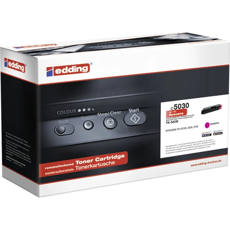 edding Tonerpatrone EDD-5030, kompatibel mit Kyocera TK-580M, magenta, bis zu 2.800 Druckseiten – Bild 1