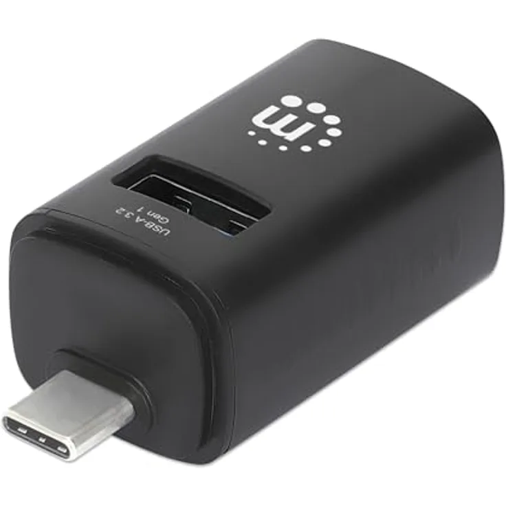 Manhattan 3-Port USB 3.0/2.0 USB-C Hub, Schwarz, SuperSpeed-Übertragungsraten bis zu 5 Gbit/s