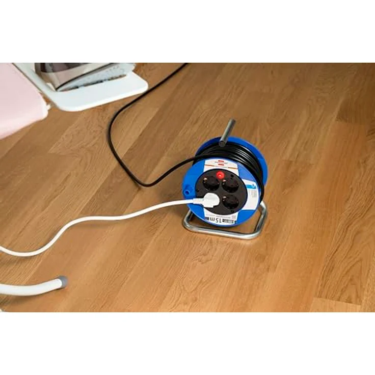 Brennenstuhl Garant Kompakt Kabeltrommel (15m Kabel in schwarz, aus Spezialkunststoff, für den Innenbereich, Made in Germany) – Bild 5