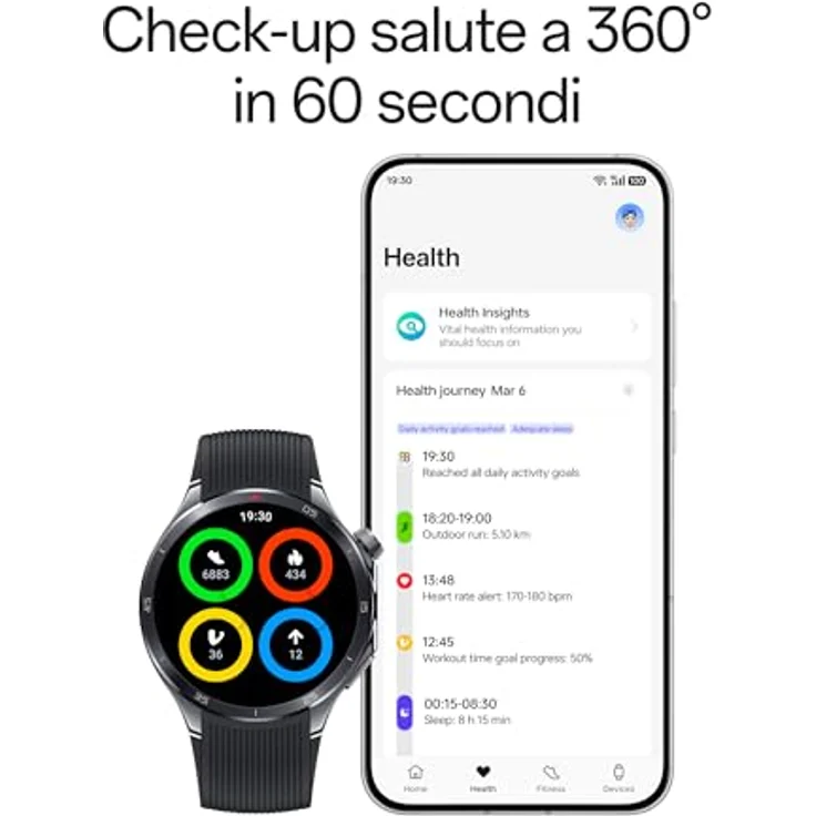 OPPO Watch X2, 1,50" AMOLED Smartwatch mit Bluetooth 5.2, GPS, NFC, 32GB ROM, 120h Akkulaufzeit, Lava Black [Italienische Version] – Bild 3
