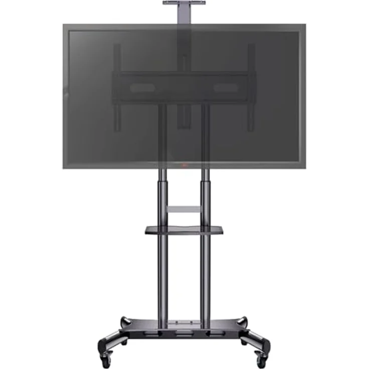 Hagor HP Twin Stand HD (84", 90 kg), TV Ständer, Schwarz, VESA bis 800 x 500 mm, höhenverstellbare Kameraaufnahme und AV-Ablage – Bild 6