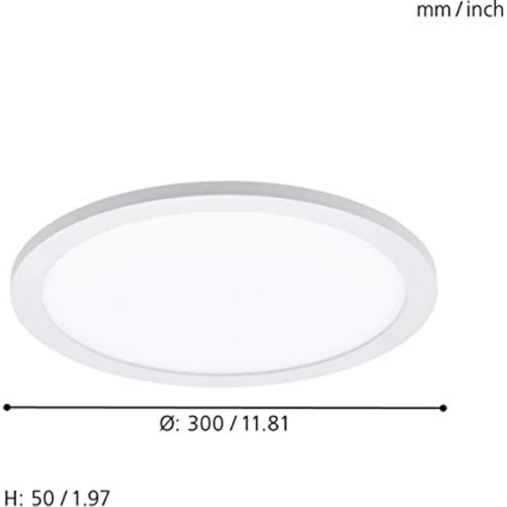 EGLO connect LED Deckenleuchte SARSINA-C Panel, Smart Home Deckenlampe, Material: Aluminium, Kunststoff, Farbe: Weiß, 300 mm, inkl. Fernbedienung, dimmbar, Weißtöne und Farben einstellbar – Bild 3