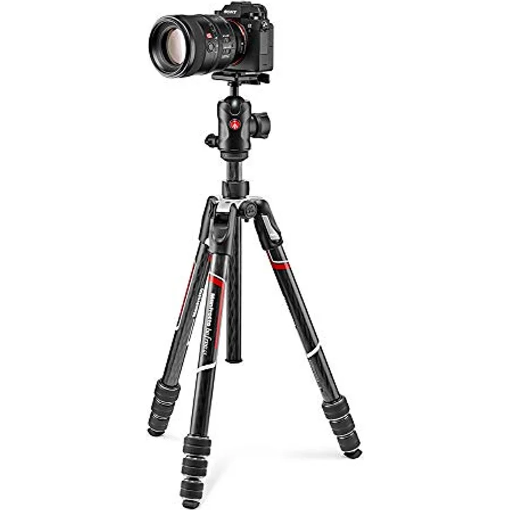 Manfrotto Befree Advanced GT Carbon Reisestativ Twist (Drehverschluss) mit Kugelkopf, inkl.Tasche (für Canon, Nikon, Sony, DSLR, CSC, Spiegellose Kamera, Traglast:10kg, Packmaß:43cm, Gewicht:1,55kg) – Bild 5