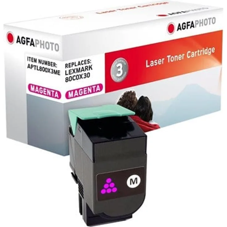 Agfa Photo Tonerpatrone Magenta, kompatibel mit Lexmark 800X3 und 80C0X30, für Lexmark CX510de-Serie