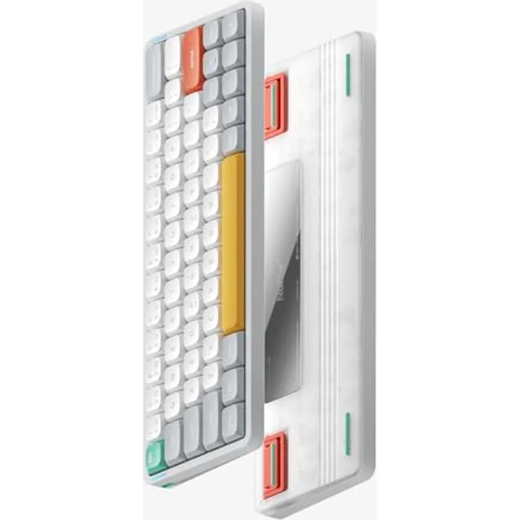 nuphy Air60 V2 Tragbar Mechanische kabellose Mini-Tastatur mit Beleuchtung, QMK/VIA Kompatibel, Bluetooth 5.1/2.4GHz, USB-C - Weiß Gateron Wisteria Switch – Bild 2
