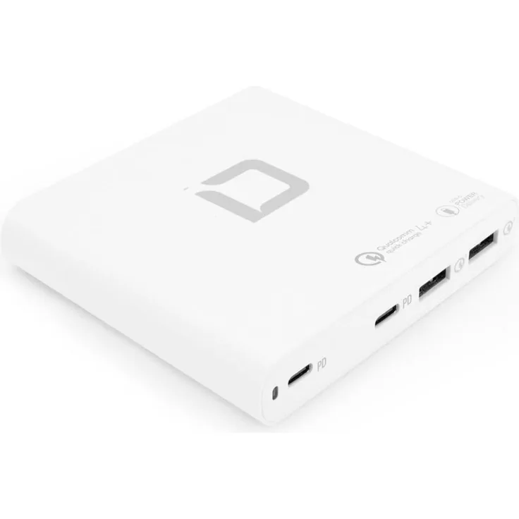 Dicota Universal Notebook Charger PRO, 120 W USB-C Netzteil mit 4 Anschlüssen, Schnellladefunktion, Weiss