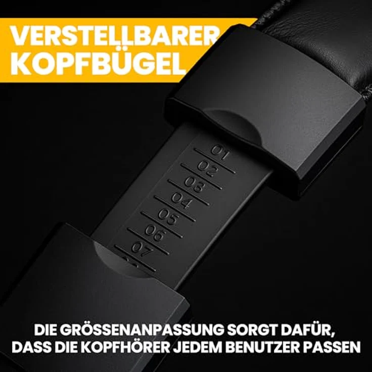 Retoo Gaming Headset, kabelgebundenes Kopf- und Mikrofon-Set für PS4, PS5, PC, Xbox, Schwarz-Rot, ergonomisches Design, hohe Klangqualität – Bild 5