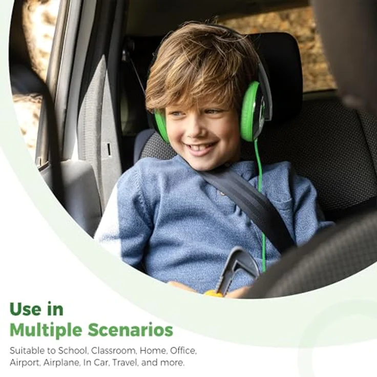 ROCKPAPA Comfort Kopfhörer On Ear Wired Headphones ohne Mikrofon für Kinder-Erwachsene, Cellphones Laptop Tablet PC Computer CD DVD MP3-4 Schwarz Grün – Bild 6