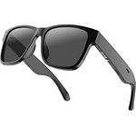 RUIMEN Smart Audio Sonnenbrille Mit Mikrofon Lautsprecher Polarisierten Brillengläsern Audiofunktion,Bluetooth Smart Sonnenbrille für Damen Herren,Hören Musik,Hände frei für Anruf Schwarz