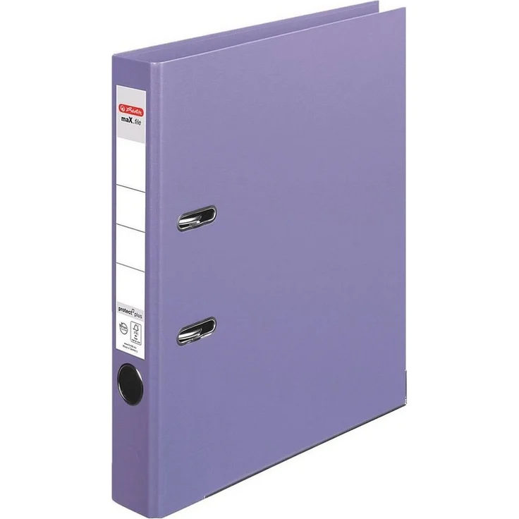 Herlitz Aktenordner maX.file »protect plus«, DIN A4, 5 cm Rückenbreite, mit Raumsparschlitzen, Blattniederhalter und Griffloch, schwarz – Bild 1