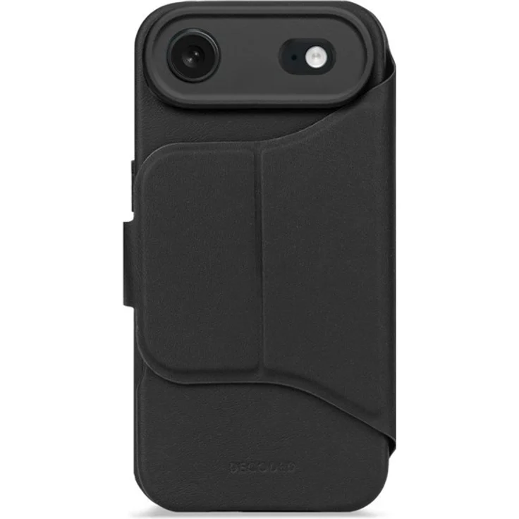 Decoded Textured Silicone Detachable Wallet Case für iPhone 17 Air, MagSafe-kompatibel, Phantom Schwarz, 3 Kartenfächer, integrierter Standfuß