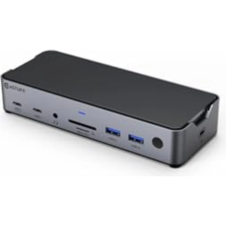 eSTUFF Triple USB-C Docking Station (GLB232006), Aluminiumgehäuse, 100W PD-Laden, Gigabit-Ethernet, 5 USB-Ports – Bild 2