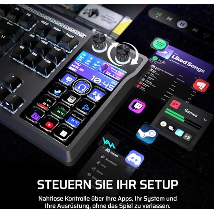 Corsair Galleon 100 SD RGB Mechanische Gaming-Tastatur – QWERTZ Deutsch, Stream Deck-Integration, MLX Pulse-Tastenschalter, 8.000Hz Hyper-Polling – Bild 4