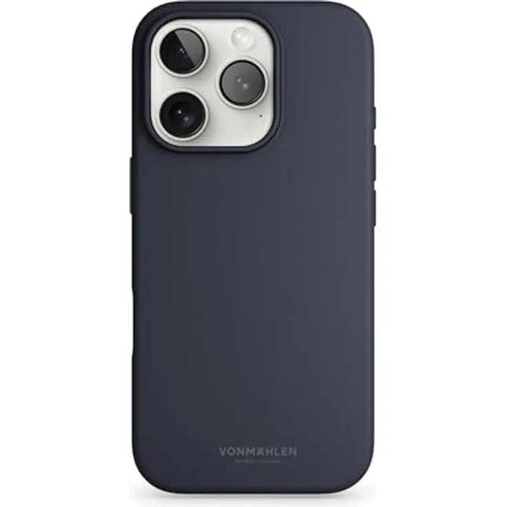 VONMÄHLEN Weiche Silikonhülle für iPhone, aus 69% recycelten Materialien, kompatibel mit Mag-Safe, mit Mikrofaserfutter und Kamera-Displayschutz