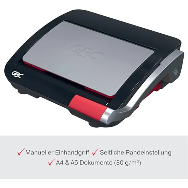 GBC CombBind CB20 Manuelles Bindegerät, bindet bis zu 240 A5/A4-Blätter, stanzt 20 Blätter, kompaktes Design, Schwarz/Silber – Bild 4
