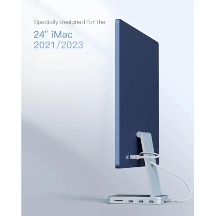 Inateck USB C Hub für iMac DK2001, 8-in-1 Aluminium USB Hub mit NVMe SSD Gehäuse, USB C 10 Gbit/s und SD/TF Kartenleser, Kompatibel mit iMac 24 Zoll 2021/2023, USB 3.2 Gen 2 – Bild 4