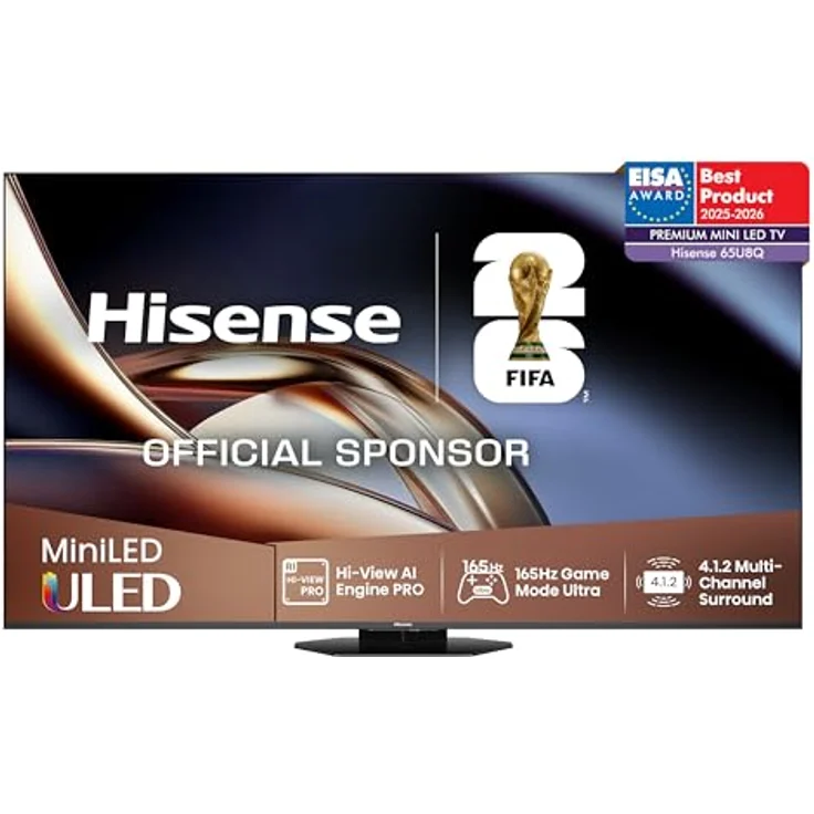 Hisense 65U8Q 65" Mini-LED ULED TV, 4K UHD, Dolby Atmos, 165Hz Game Mode PRO, Alexa, HDR, VIDAA U9 – Bild 2