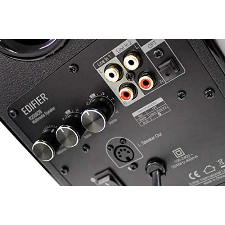 Edifier R2000DB Bluetooth-Regallautsprecher - Nahfeld-Studiomonitore - Optischer Eingang - 120 Watt RMS - Holz, R2000DB Wood – Bild 4