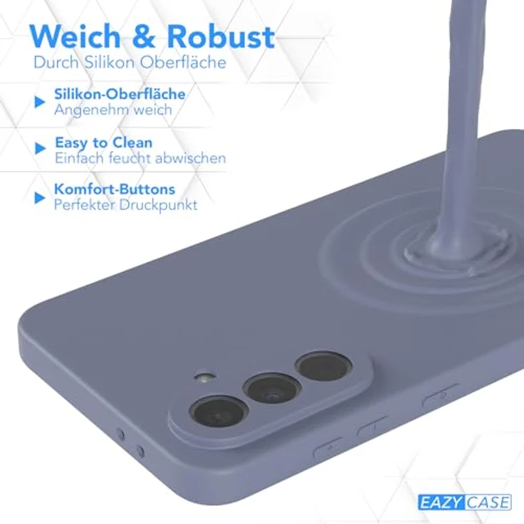 EAZY CASE Silikonhülle für Samsung Galaxy A56 5G, dünn und stoßfest mit Kameraschutz, eisblau – Bild 5