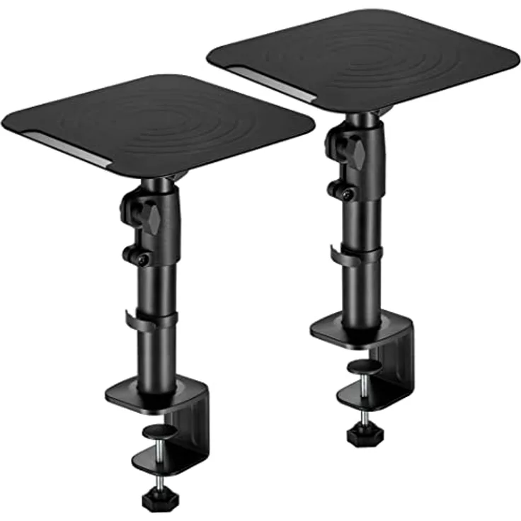 mywall Tischhalterung HS30L Universelle Lautsprecher Tischhalterung, Neigbar +/-15° mit Einer Belastung bis zu 15 kg, schwarz, 2 Ständer für Lautsprecherboxen