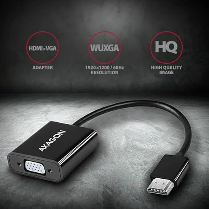 AXAGON RVH-VGAN, HDMI auf VGA Adapter, Full HD 1.920 x 1.080, mit Audio OUT und Micro-USB Stromversorgung – Bild 2