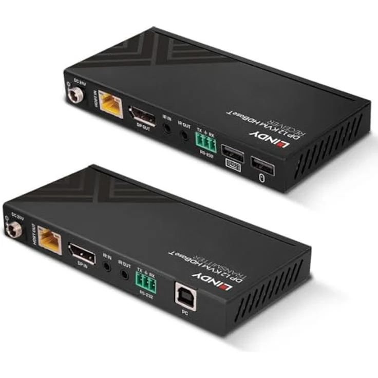 Lindy 150m Cat.6 KVM Switch mit DisplayPort, USB, IR/RS232, 4K Auflösung, schwarz – Bild 2
