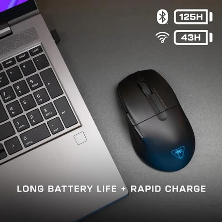 Turtle Beach Pure Air Ultraleichte RGB-Gaming-Maus, 26.000 DPI, 125h Akkulaufzeit - Schwarz – Bild 3