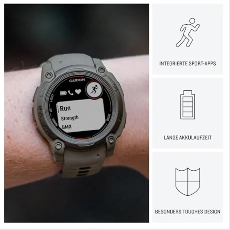 Garmin Instinct E 40mm, Robuste GPS-Smartwatch mit Pulsmessung und präziser Navigation, schwarz – Bild 3