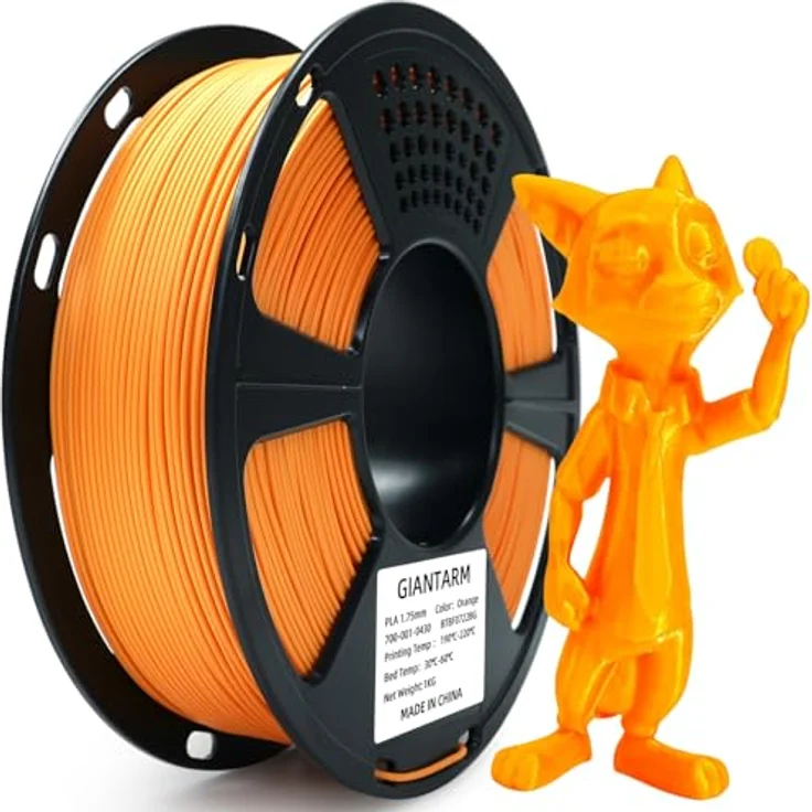 GIANTARM PLA Filament 1.75mm, 1kg Spule in Orange, hohe Präzision, vakuumverpackt – Bild 1