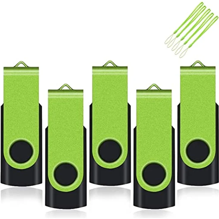 EASTBULL USB Stick 8GB, 5er Pack, faltbarer Speicherstick mit 360º Swivel Design, grün – Bild 1