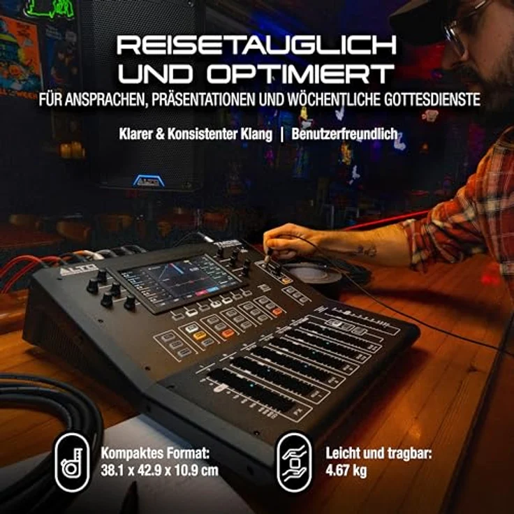 Alto TMD 16, 16-Kanal-Digitalmixer mit 100mm Touchfadern, 7"-Farbdisplay, Bluetooth-Streaming und 2x2 USB-Interface – Bild 7