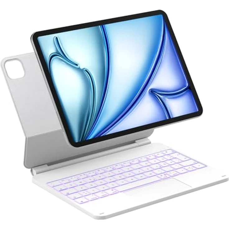 Inateck NeoMagic Magnetische Tastatur Hülle für iPad Air 11 Zoll (M3/M2 2025/2024, Air 5/4), Freitragender Ständer, 7-Farbige Hintergrundbeleuchtung, Präzises Trackpad, KB09119 – Bild 1