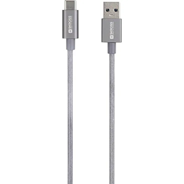 SKROSS USB Kabel USB-C Cable 3.0, Braiding, 1,20m Space Gray