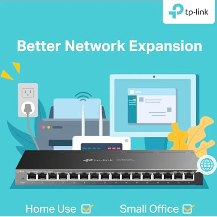 TP-Link TL-SG116E 16-Ports Gigabit Easy Smart Managed Netzwerk Switch(Gigabit-RJ45-Ports, Metallgehäuse, optimiert Datenverkehr, IGMP-Snooping, zentrales Management) schwarz metallic – Bild 4