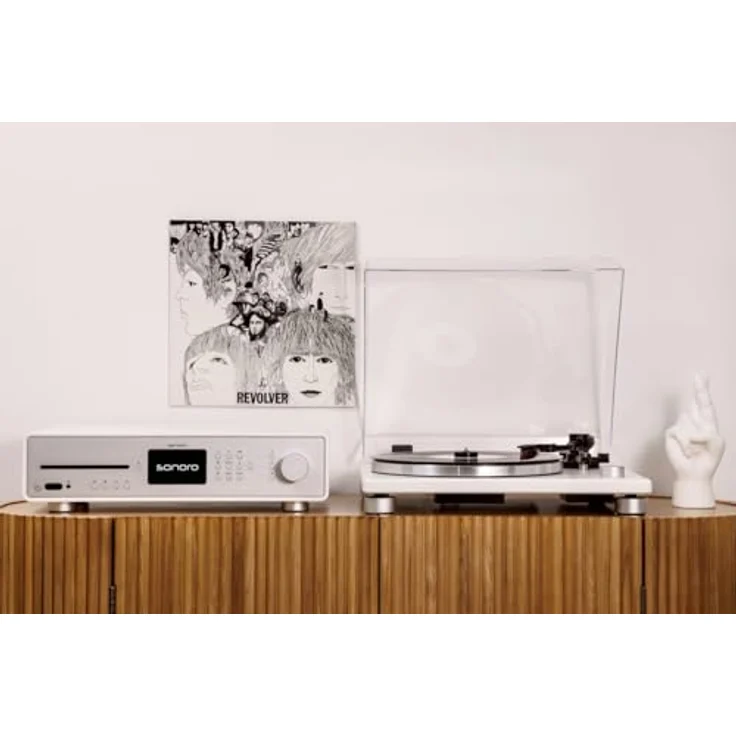 sonoro Platinum Automatic EAS Plattenspieler mit Ortofon 2M Red, Bluetooth, Ripping-Funktion Weiß – Bild 3