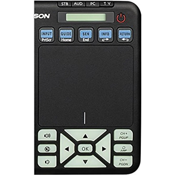 Thomson Funk-Tastatur für Sony Smart-TV mit 4in1 Universal-Fernbedienung (für TV-STB-Audio-PC, inkl. Touchpad-Maus, QWERTZ, beleuchtet, Multimedia-Tasten, lernfähig, wireless, 2,4GHz) schwarz – Bild 3