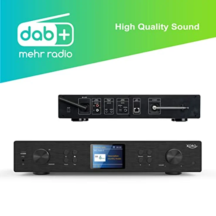 Xoro HFT 440 Digitaler HiFi Tuner mit WLAN- und DAB+-UKW-Antenne – Bild 2