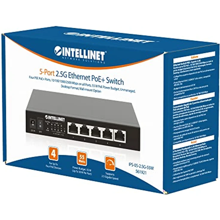 Intellinet 561921 Ethernet Switch Poe+ 5 Anschlüsse 2.5G Schwarz – Bild 2