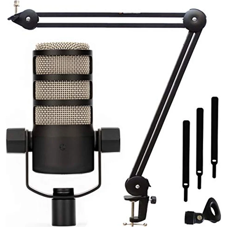 Rode Podmic professionelles Podcast-Mikrofon + keepdrum MS138 Mikrofonarm Tisch-Stativ – Bild 1