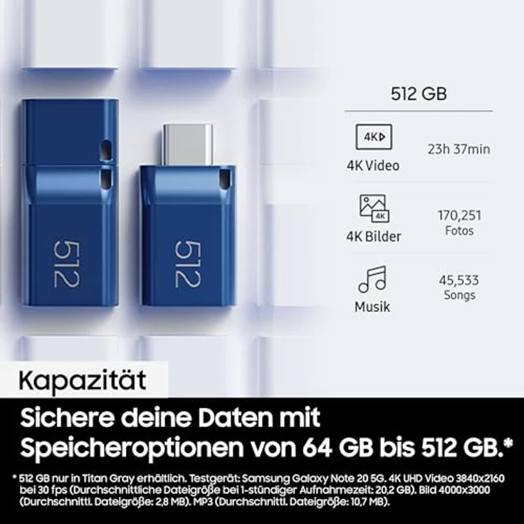 Samsung MUF-256DA - USB-Flash-Laufwerk - 256 GB - USB-C 3.2 Gen 1 - Blau (MUF-256DA/APC) – Bild 3