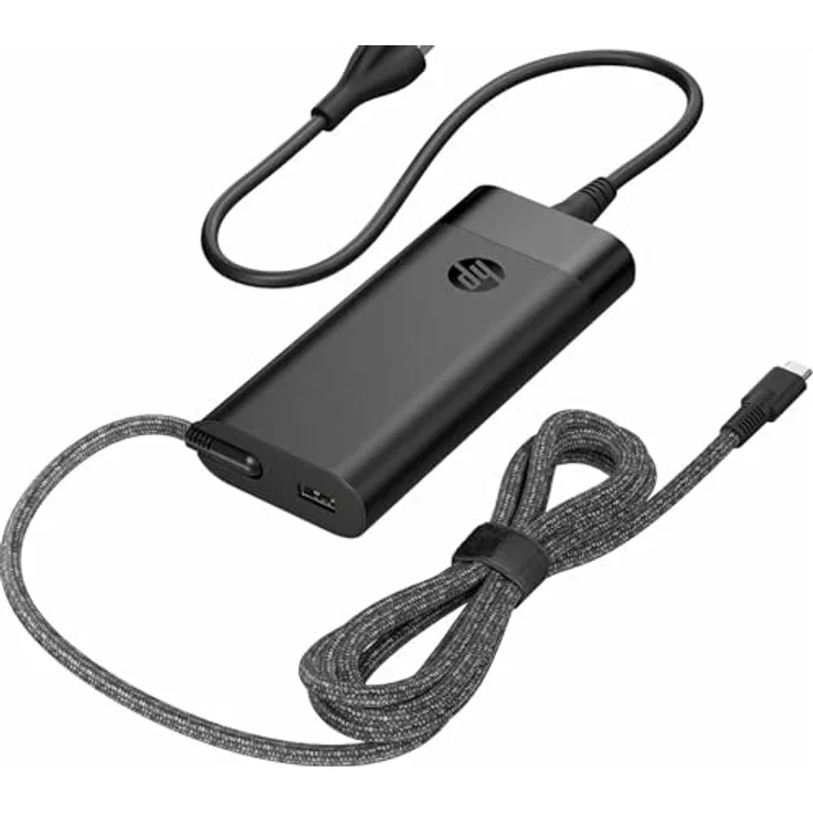 HP 8B3Y2AA, Notebook Netzteil mit 110 W USB-C und 10 W USB-A Anschluss, Schwarz