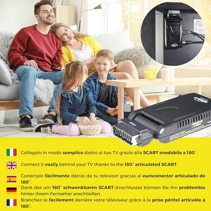 Digiquest INVISIBLE Digital Decoder, DVB-T Receiver mit Full-HD, HEVC H.265, Schwarz, 12-V-Stromversorgung für Boote und Wohnmobile – Bild 3